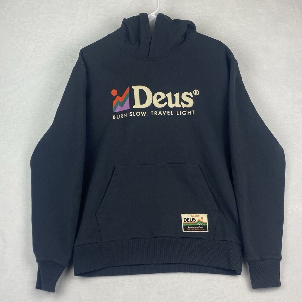 Deus Ex Machina Rubble Hoodie Mens Medium Charcoal Gray Sweatshirt Pullover